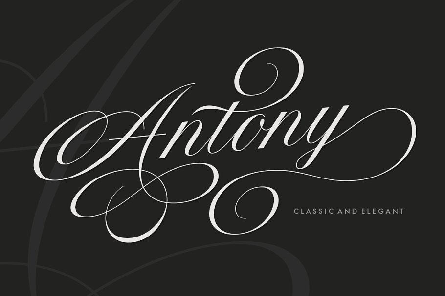 Antony连笔唯美花体好看的连笔英文字体下载-topimage